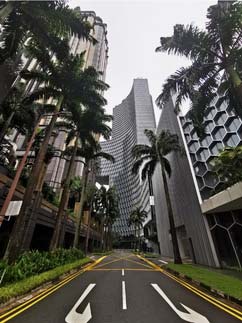 Straße in Singapur